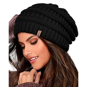 FURTALK Knit Beanie Hat for Ladies Fleece Line Ski Skull Cap Slouchy Winter Hats for Women