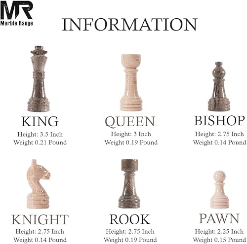 Miniatura 6 de Juego de ajedrez de mármol para adultos de 15 pulgadas, hecho a mano, Oceanic & Verona, juego de mesa con 32 piezas de ajedrez, 2 reinas adicionales