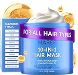 MAREE Deep Conditioning 10-In-1 Hair Mask for All Hair Types – Keratin Hair Treatment with Biotin, Natural Oils & Vitamins for Hair Care, Repair & Hydration – Tratamiento Mascarilla Para Cabello