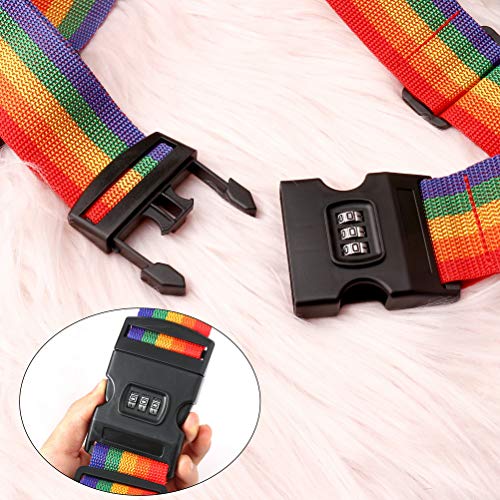 nuoshen 2Pieces Luggage Straps,Packing Belt Suitcase Straps on Your Flight Trip with Coded Lock red - Image 5
