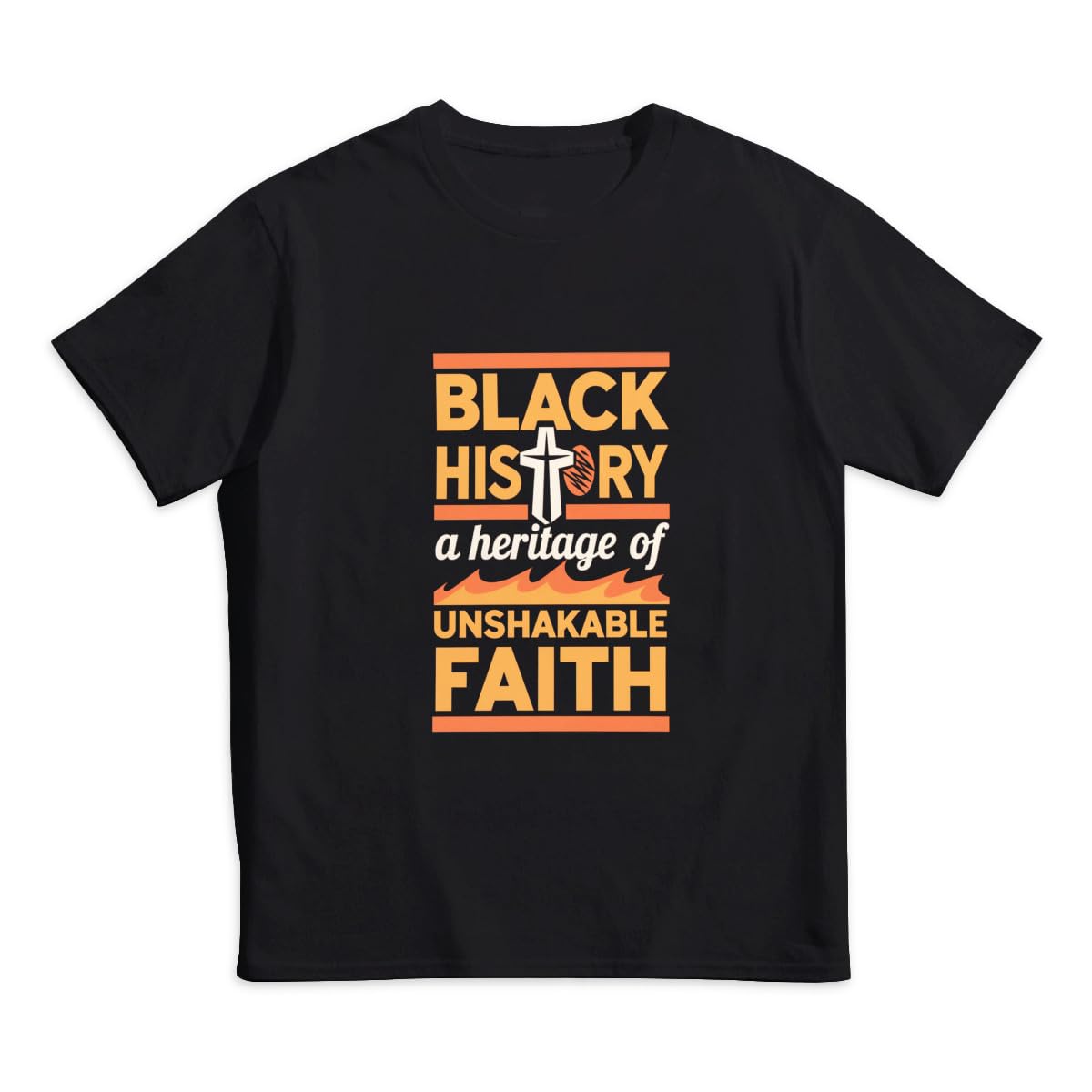 GERCASE Black History Month Women Men Kids Unshakeable Faith Kids' 100% Cotton T-Shirt - Soft Tee for Boys & Girls