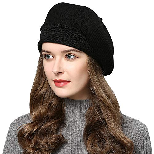 Superora Barett Mütze Damen Baskenmütze Schicke Winter Strick Barett Cover