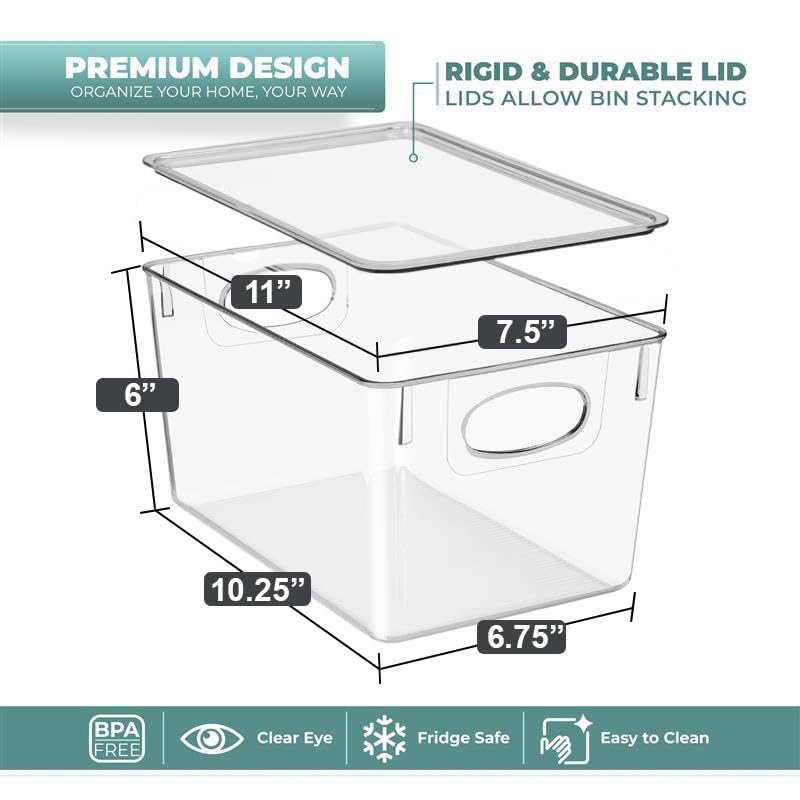Amazon.com - Sorbus Large Clear Plastic Storage Bins with Lids