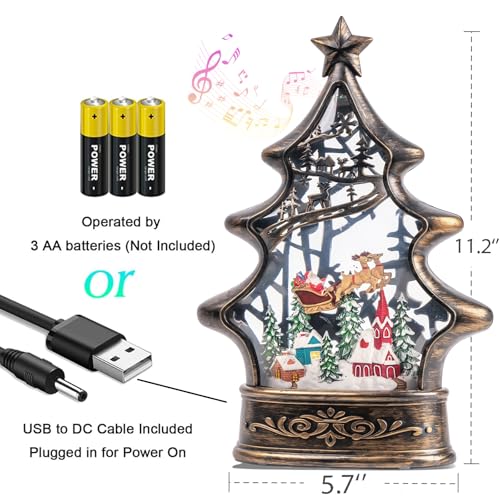 Caja de música navideña con luces LED y movimiento continuo de Papá Noel 5