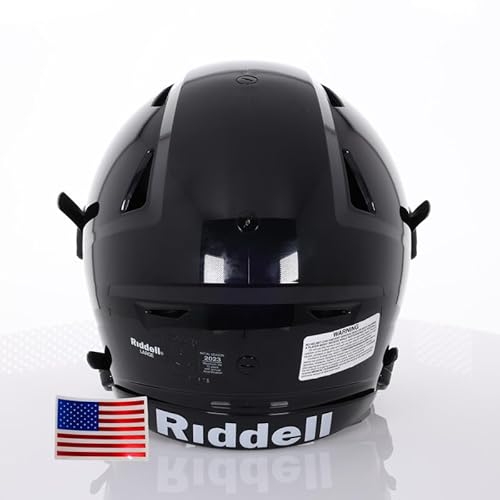 Green Gridiron Riddell Speedflex Adult W/Black Sf-2Bd Facemask + Chrome Us Helmet Flag Decal thumb #3