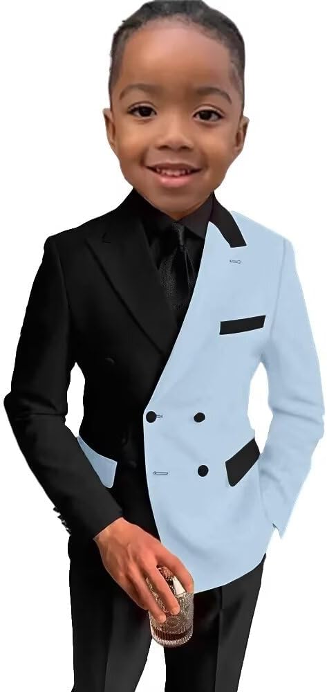 SAROULU Boys Suit 2 Piece Set - Beige Classic Fit Long Sleeve Button Closure Boys Formal Suit