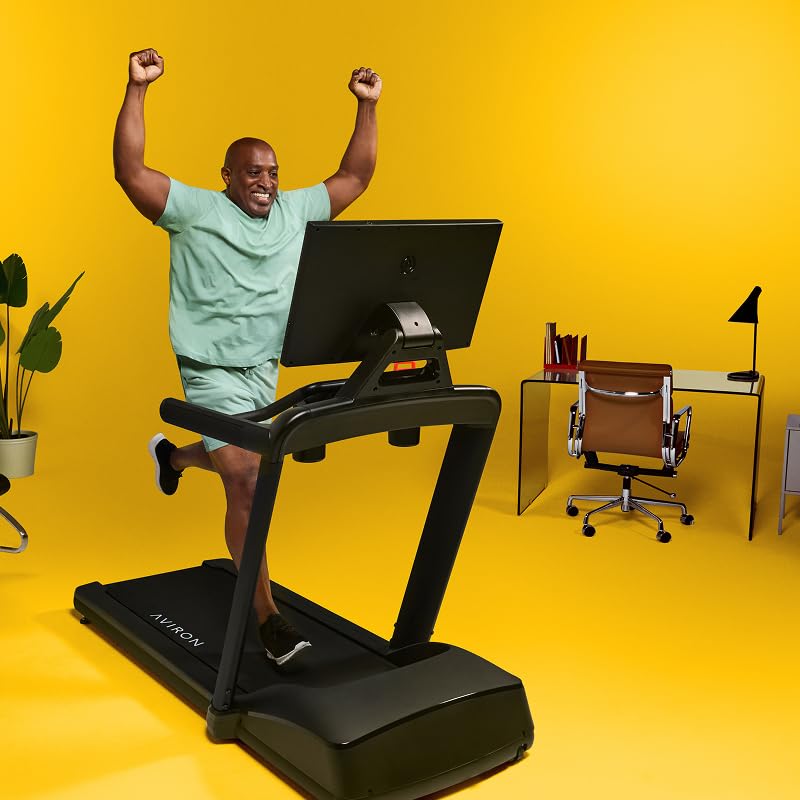 Image of Aviron Victory Plus Treadmill with 27 inch HD Touchscreen. Access to Game-Based Workouts, Streaming, and Classes. Low-Impact 4 inch Step-Up Deck, 3.5 CHP Motor, Up to 12.5 MPH and 12% Incline, Black