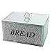 London Boutique Extra großer Brotkasten mit Kristallsteinen, Aufbewahrungsdose, groß, glitzernd, diamantgefüllt, silberfarbener Metallrahmen, quadratische Form, 21,6 cm Höhe, Geschenkbox