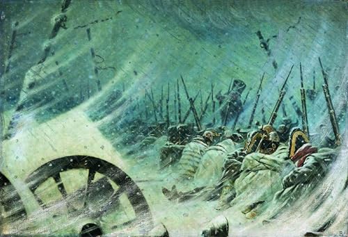 Tableau vintage Il Ritiro Del Francese de Vasily Vereshchagin pour une ambiance de chambre raffinée