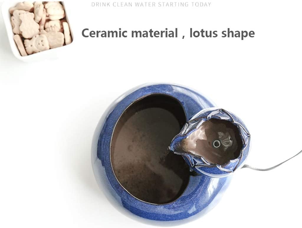 Fountain Portable Cat Puppy Drinking Fountains Pet Water Dispenser Automatic Circulation Animal Supplies Basin Water Bowl Ceramic Pet Water Dispenser (Color : Brown) (Blue)