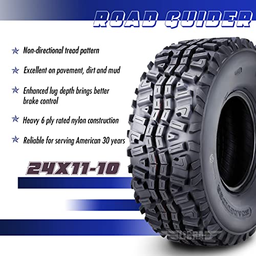 2 New Atv Tires 24X11-10 24X11X10 6Pr 10271 #TOP2