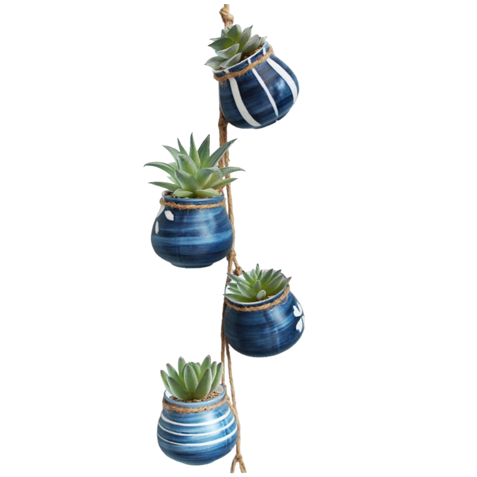 AZIDWERYQ 4Pcs/Set Hanging Planter Creative Decorative Ceramic Hanging Flower Pots Set for Garden Home Wall Flower Pots