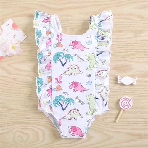 Girls Dinosaur Prints Swimsuit Bathing Suit Size for Toddler Little & Big Kids Swimsuits Cover up Girls Cow Print Short2