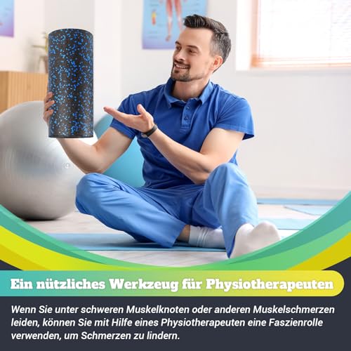 GYMERK Faszienrolle Mittlere Härte, Foam Roller (33 x 14 cm), Selbstmassage Fazienrolle zur Dehnung & Fitness des Rücken Wirbelsäule Beine, Effektive Massagerolle für funktionales Training