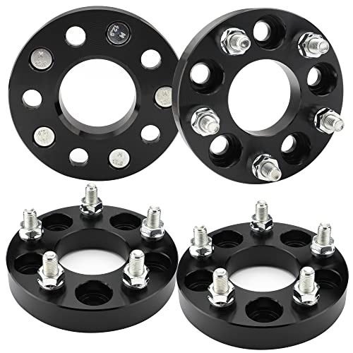 EZISOE 5X110 to 5x4.5 Wheel Adapters, 1 inch 5x110 to 5x114.3 Spacers 65.1mm Hub Bore with 12x1.5 Studs
