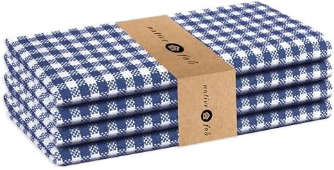 Native Fab Set of 4 Gingham Mini Check Cloth Dinner Napkins 100% ...