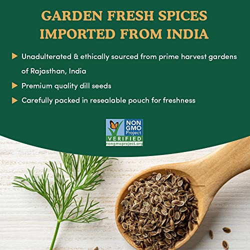 Spice Train, Dill Seeds (397G/14Oz) Gluten Free, Non-Gmo, Raw From India In Resealable Zip Lock Pouch - For Food & Drinks - Vegan & Gluten Free #TOP2