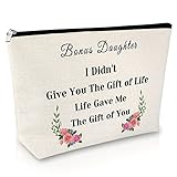 Bonus Daughter Gift from Mom Makeup Bag Step Daughter Gifts from Stepmom Cosmetic Bag Daughter in...
