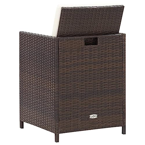 vidaXL Conjunto de Silla de Jardín y Taburete 4 Piezas Asiento Butaca Patio Terraza Balcón Comedor Muebles Mobiliario Exterior Duradero Ratán PE Negro - imagen 6