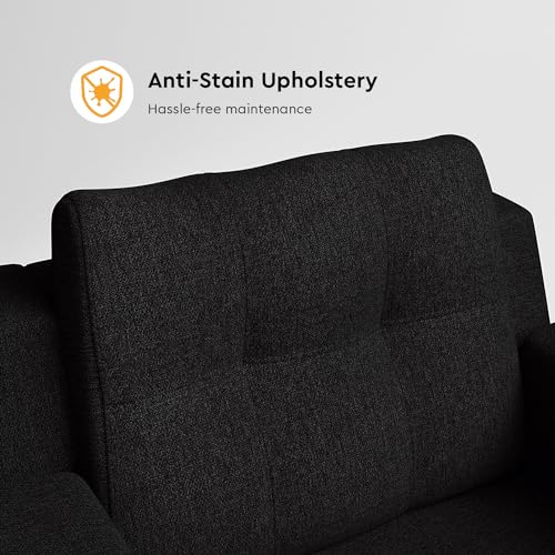 Image of Interio by Godrej Sofa Flight 1 Seater Fabric Sofa for Living Room, 3 Year Warranty, Pinewood, Dark Grey