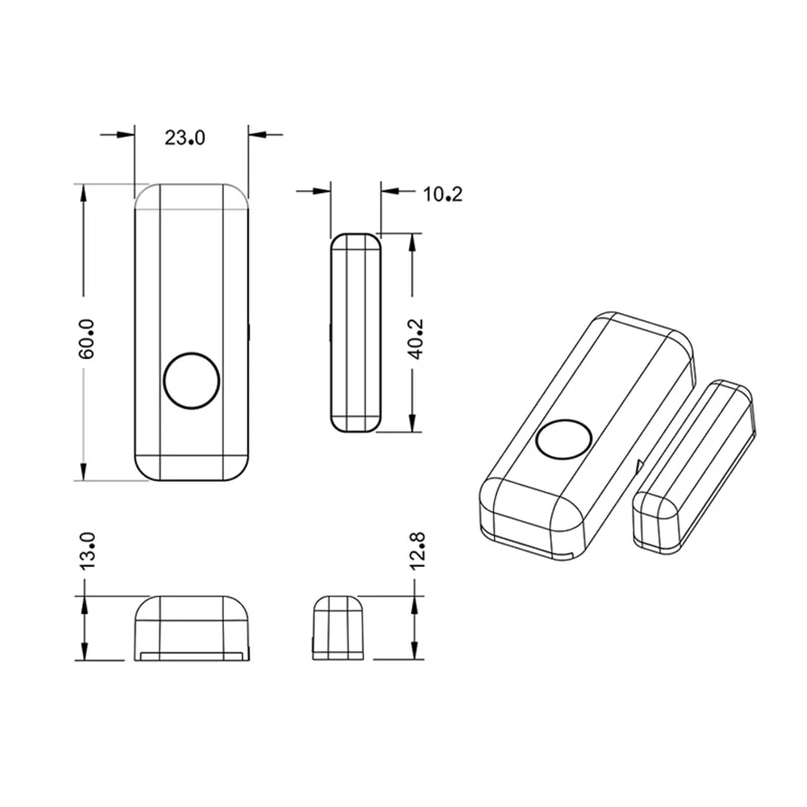 Sensor inteligente de puertas y ventanas Sensor de puerta y ventana for sist-ema de alarma de 433MHz PG103, alarma inalámbrica for el hogar, alertas de notificación de aplicación para la seguridad del