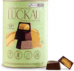 Bombom de Chocolate 54% Cacau recheado com Creme de Pistache - Luckau - 198g