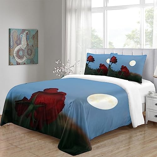 Housse de couette microfibre de qualité supérieure parure de lit 3D fleurs - 5