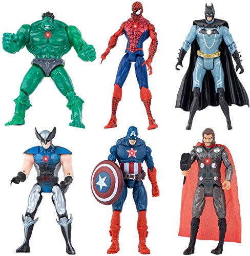 New Set Superhero Action Figures - 6 PCS Action Figure Set - Batman, Superman, Hulk, Thor, Ironman, Captain America PVC Figure Toy Dolls – Hero Cake Figure Toy Dolls Legends Collectible Model Gift