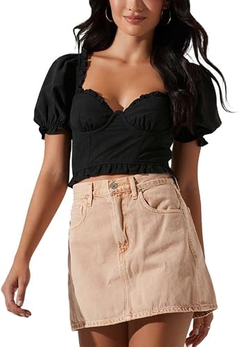 ASTR the label Women's feronia top, Black, M