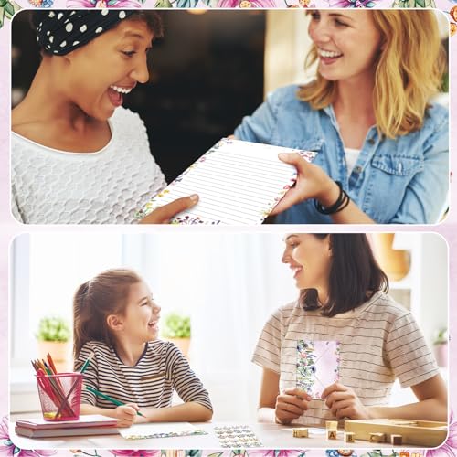 Image of TaoBary 160 Pcs Stationery Paper Set 50 Double Sided Stationery Papers with 50 Matching Envelopes and 60 Round Dot Sticker, 10 Design(Wildflower,5.5 x 8.25 Inch)