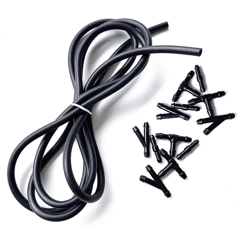 WENINETIES 4m Car Windshield Washer Hose Kit for Seat MII 5-Türer KF1 2012-2019, With 12PCS Connectors T I Y Type, Windscreen Spray Jet Water Hose Fluid Tube Joiner