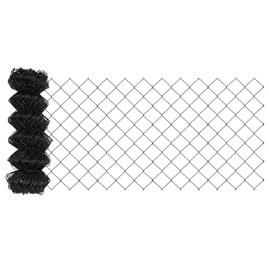 Juego de valla de jardín gris 10 x 0,4 m con 5 postes de acero PVC de 60 x 60 mm, malla de protección visual para jardín, balcón y terraza, diseño robusto