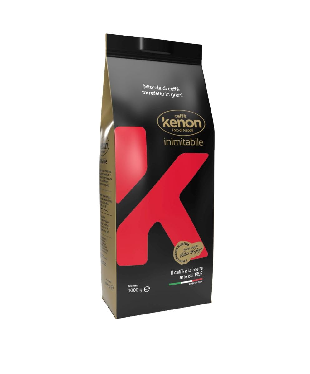Confezione da 1 Kg, Caffe' Kenon in Grani, Miscela Crema Bar - Chicco | Miscela di caffè con buona percentuale di Arabica, dal gusto delicato e dall’aroma intenso.