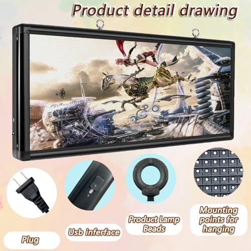 Image of CX P6 Outdoor Programmable LED Sign, 40 inch x 18 inch, 6,000-Nit Full-Color Display, WiFi & USB Control, IP65 Waterproof Electronic Message Board for Business, Supports Text, Images & Video