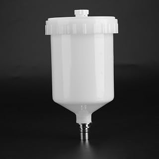Akozon Sata Paint Cup 600mL Paint Gun Plastic Cup ABS Plastic Gravity Feed Spray Gun Cups Replacement Pot with 13mm Thread Connector for SATA Jet 1000B Model Spray Guns