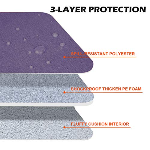 Rainyear 15.6 Inch Laptop Sleeve Case Compatible With 15.6" Notebook Computer Chromebook,Briefcase With Handle Strap Front Pocket Padded Cover Polyester Waterproof Protective Bag,Purple #TOP2