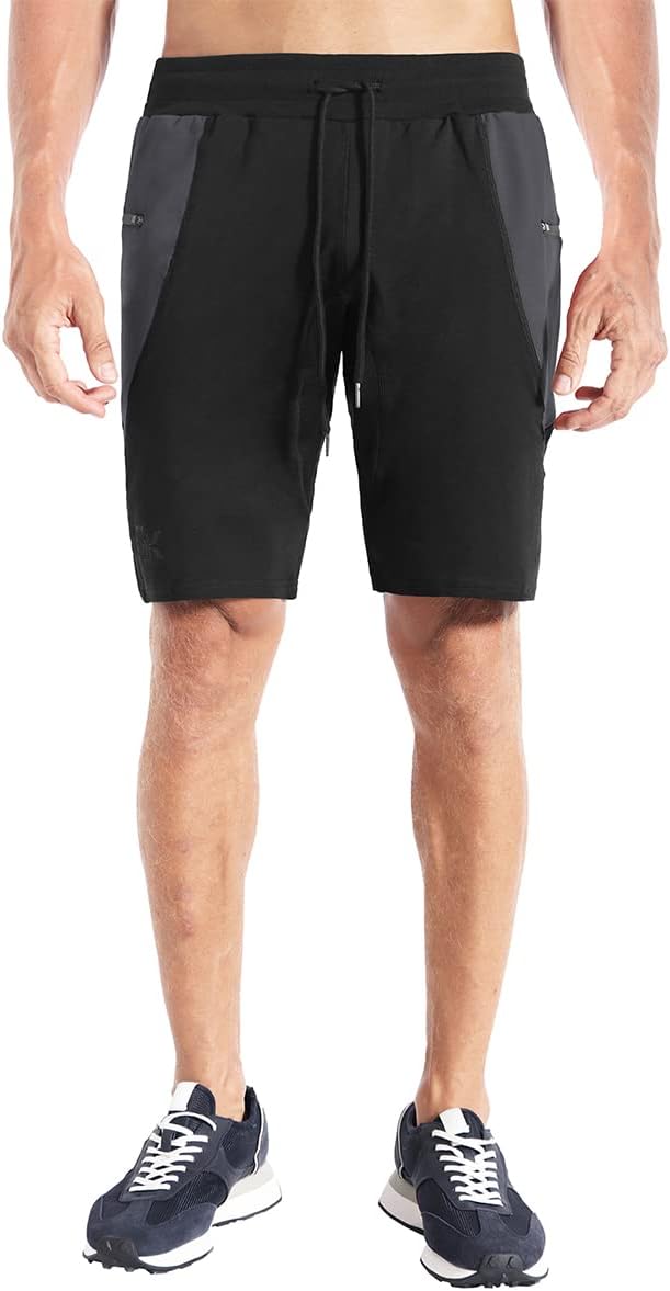 BROKIG Men's Sidelock Gym Workout Running Sport Shorts with Zipper Pockets - Image 3