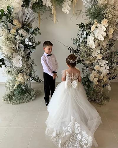 Lace Tulle Flower Girl Dresses for Wedding Party Kids Prom Ball Gown GZY2302