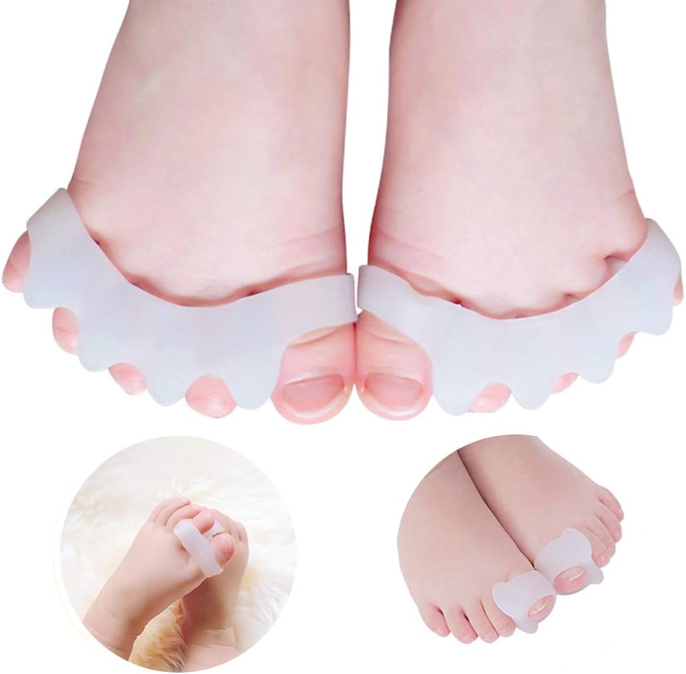 GloDeals Bunion Corrector 6 PCS Kids Toe Separator, Kids Toe Separator Soft Gel Bunion Pad&Spacer Kit Bunion Cushions Drift Pain Pads for Feet Overlapping Hallux Valgus (3-6 Years Old)