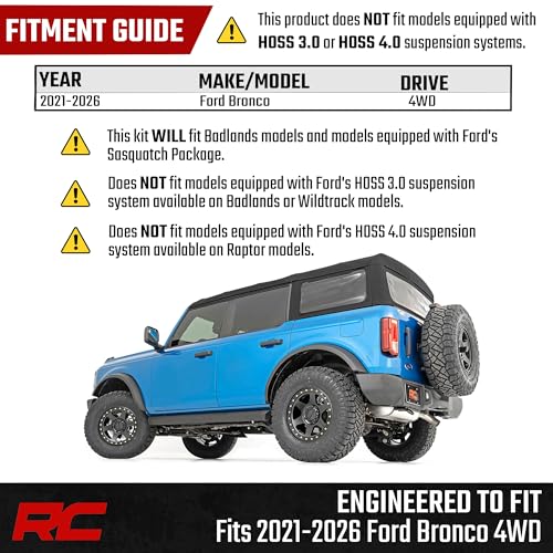 Rough Country 1" Leveling Kit for Ford Bronco 4WD (2021-2026) – Bolt-On Front Lift, No Strut Disassembly, Fits Sasquatch (Excludes HOSS 3.0/4.0) by Rough Country - Used condition - Image 4