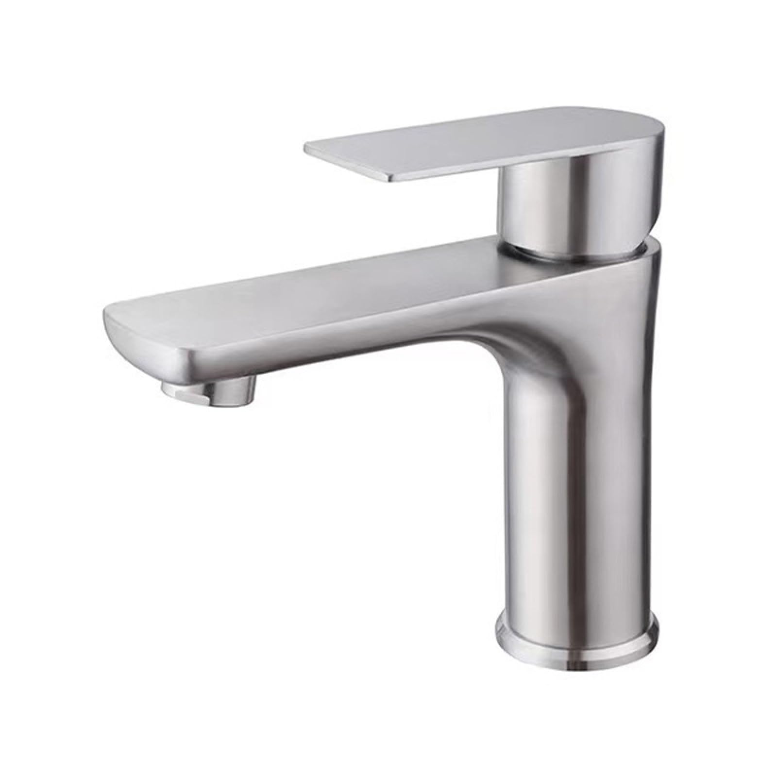 Fanjubei Brushed Silver Color 304 Stainless Steel Hot And Cold Water Basin Faucet,