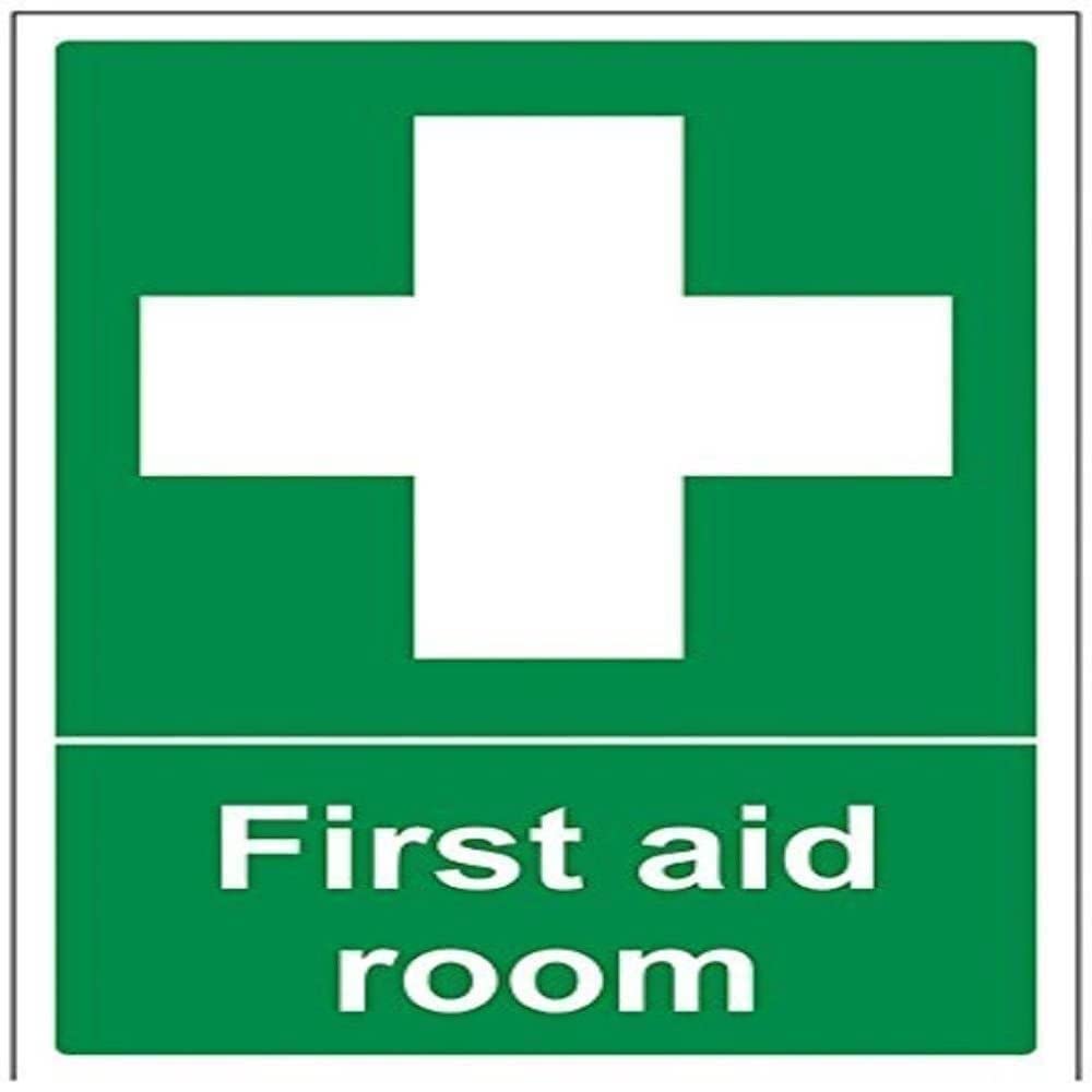 V Safety 31005AU-S First Aid Room Sign - Portrait - 200mm x 300mm - Self Adhesive Vinyl, Green