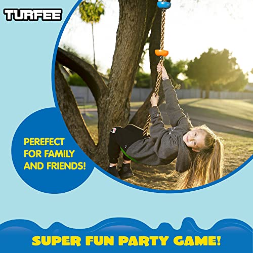 Turfee Tree Swing For Kids - Single Disc Seat And Climbing Rope Set W/Carabiner & 4 Ft Strap - Treehouse And Outdoor Playground Accessories - Green ﻿ #TOP4