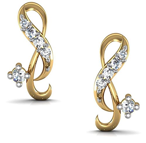 avsar New Collection 18K (750) Yellow Gold and Diamond Stud Earrings-picture-39