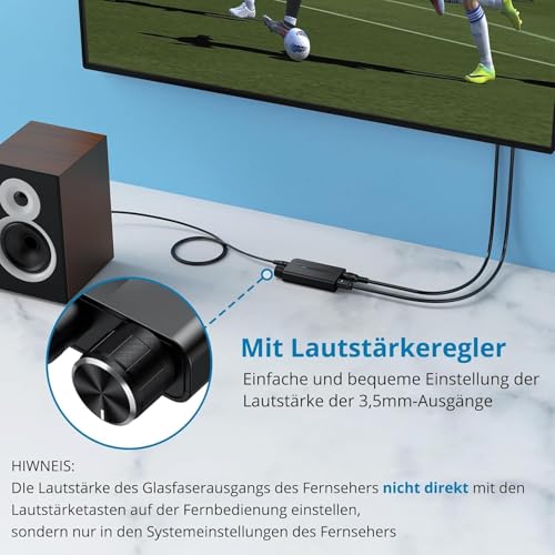 Image of DAC Digital to Analog Audio Converter with Optical to 3.5mm Converter