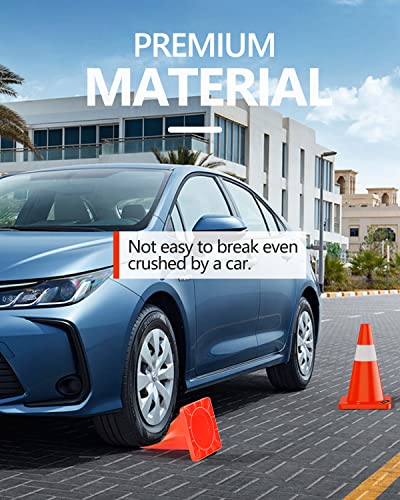 Battife 6Pack 18Inch Traffic Safety Cones With Reflective Collars, Pvc Orange Construction Cone For Home Road Driveway Parking #TOP7