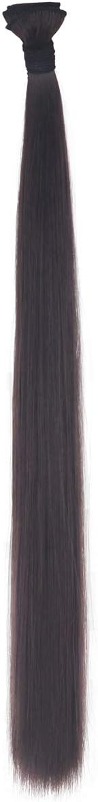 Miss U Hair Unisex Women 20Inch 110g Synthetic Long Straight Hair Extensions Weft DIY Doll Hair Material (Medium brown)