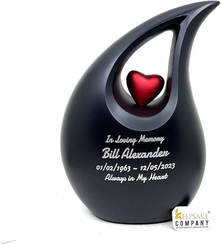 Miniatura 24 de Urna de corazón de lágrima dorada blanca para cenizas humanas Urnas de cremación para cenizas adultas Urna de ceniza funeraria para hombres