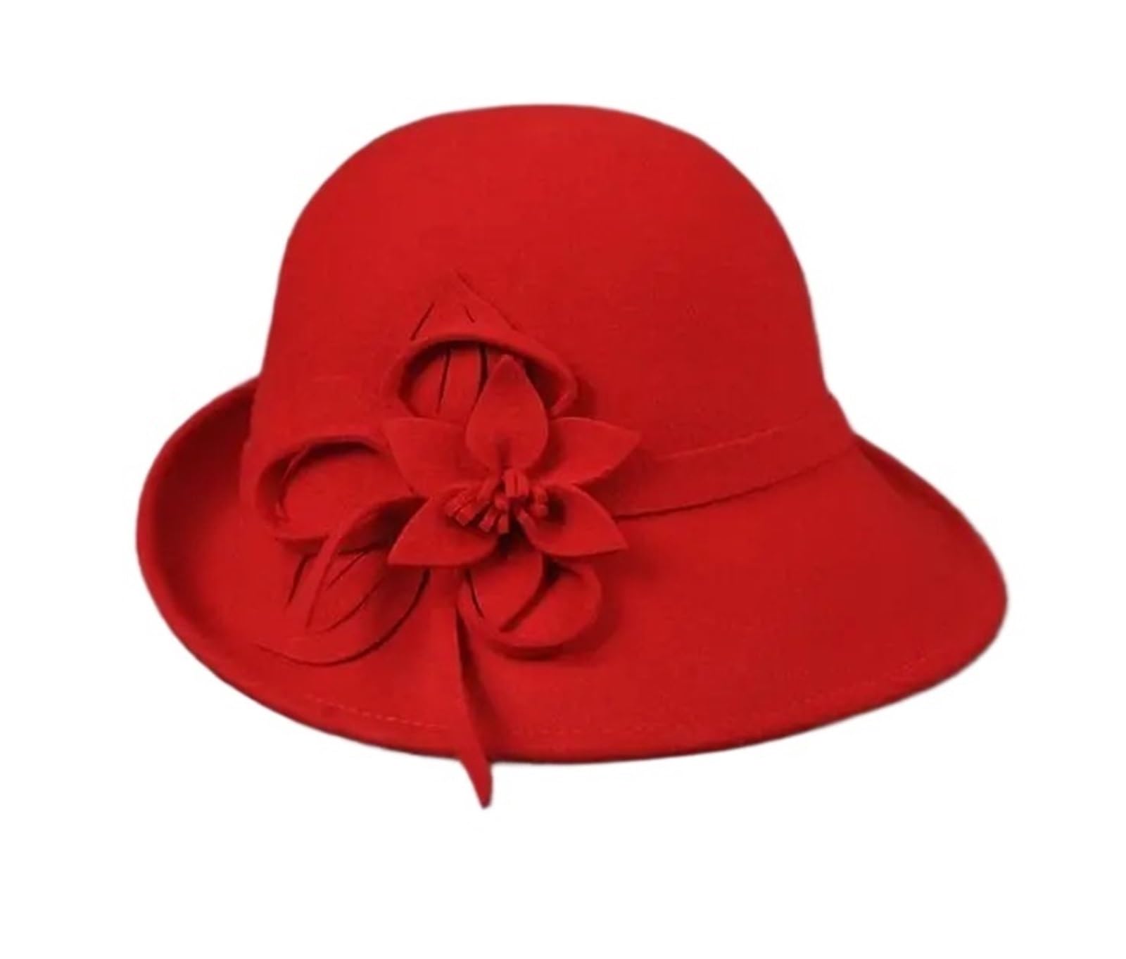 Cappello A Bombetta da Donna Lady Fascinator Berretto portapillole Irregolare Cappelli Cloche Moda Donna in Feltro Festa Formale Fedora Chiesa Copricapo in Lana
