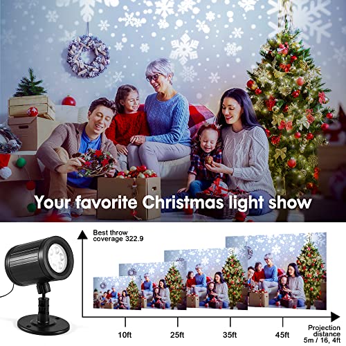Christmas Snowflake Projector Lights, Blofun Indoor Outdoor Holiday Projector Lights Weatherproof Led Snowfall Lights For Halloween Xmas Party Wedding Garden Landscape Decoration… #TOP2